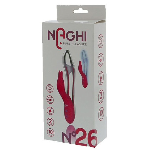 Розовый силиконовый вибратор со стимулятором клитора Tonga NAGHI №26 530026 (20 см)