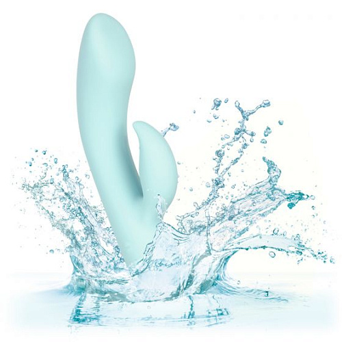 Нежно-голубой вибромассажёр-кролик Jopen Pave Marilyn JO-8005-50-3 (18,5 см)