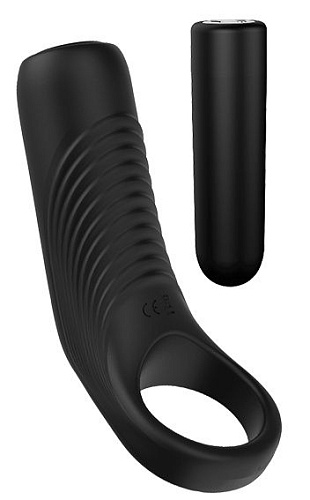 Чёрное перезаряжаемое эрекционное кольцо Dream Toys COUPLES ENHANCER  21547