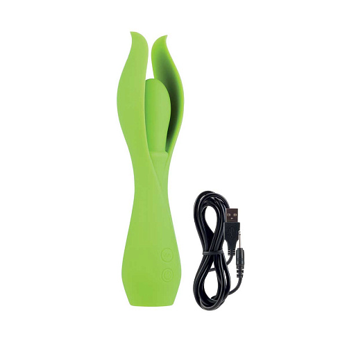 Малый зёленый вибратор с лепестками Jopen Lust by JOPEN L5 JO-4720-05-3