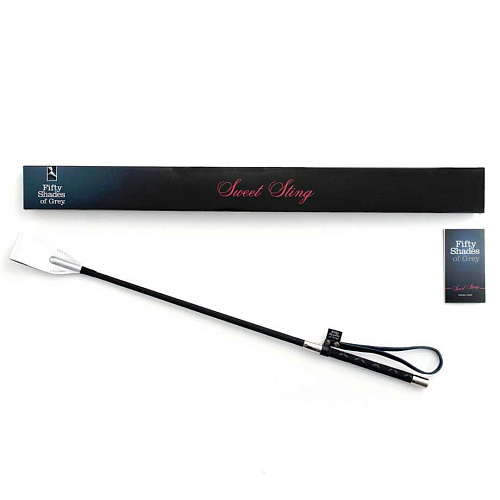 Серебристо-чёрный стек Fifty Shades of Grey Riding Crop FS-40182 (59 см)