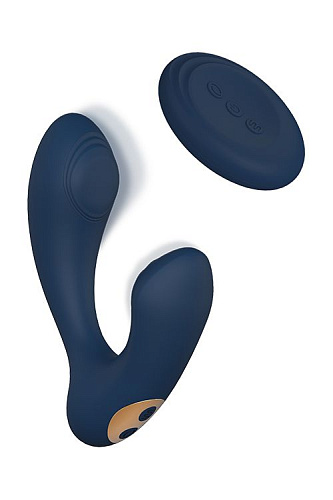 Синий массажёр простаты с 2 моторами и пультом Dream Toys BRONTES 21739