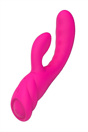 Розовый вибратор с клиторальным стимулятором Nalone PureX2 CS-B027-2 (20,7 см)