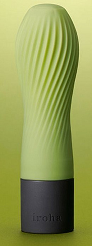 Салатовый рифлёный мини-вибратор Tenga IROHA ZEN MATCHA HMZ-01 (12,7 см)