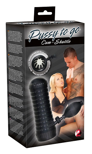 Чёрный мастурбатор с помпой Orion Pussy to go pump 0502596