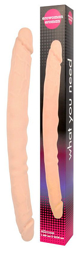 Телесный двойной фаллоимитатор Bior toys Erowoman EE-10221 (40 см)