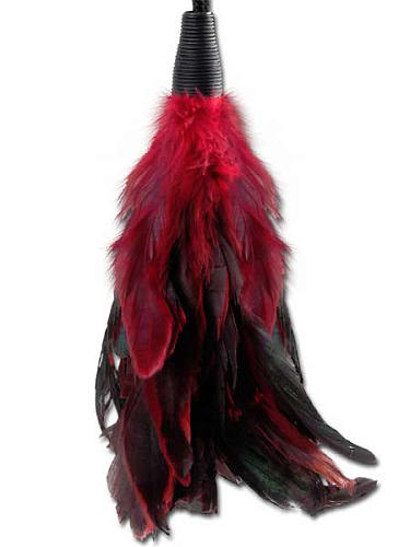 Бордовая пуховка для щекотания Pipedream Feather Tickler PD2166-15