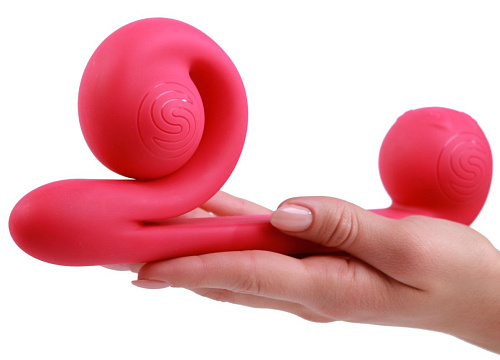 Уникальный розовый вибромассажёр-улитка для двойной стимуляции Snail Vibe