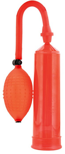 Красная вакуумная помпа в комплекте с эрекционными кольцами Sexus Men 709002-9 (23 см)