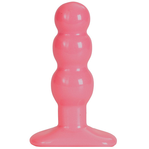 Розовая анальная пробка-ёлочка Doc Johnson 5077-02-BX (11,4 см)