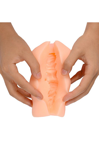 Мастурбатор-ротик телесного цвета с реалистичной внутренней текстурой Xise XS-MA60061