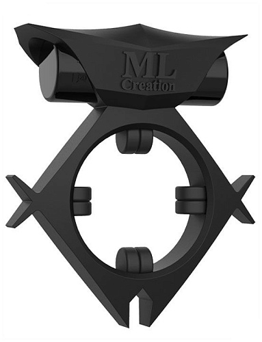 Чёрное эрекционное виброкольцо ML Creation Batboy Ring ML33