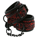 Чёрно-красные наручи с металлической цепочкой Dream Toys WRIST CUFFS 21536