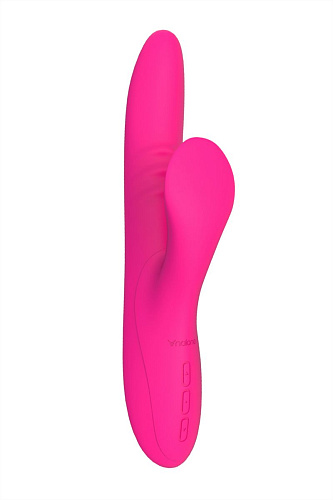Розовый вибратор с клиторальным стимулятором Nalone Peri CS-B037-2 (23,3 см)