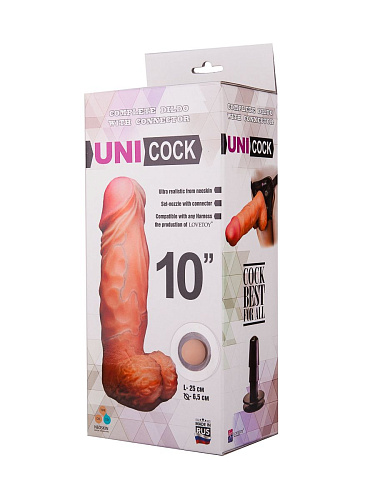 Фаллическая насадка телесного цвета Harness LOVETOY (А-Полимер) UNICOCK 10 088903 (25 см)