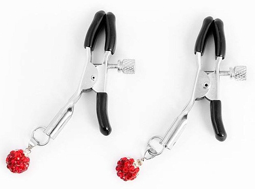 Металлические зажимы на соски с декором в виде красных шариков Bior toys NTU-80338