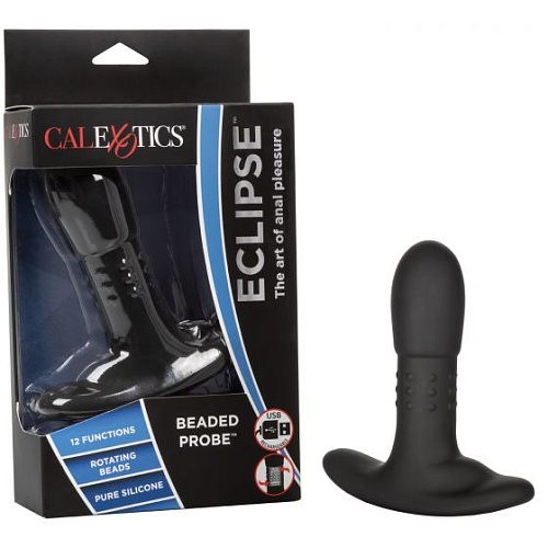 Чёрный массажёр простаты California Exotic Novelties Eclipse Beaded Probe SE-0436-65-3