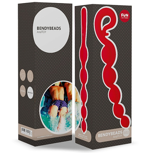Красная анальная цепочка Fun Factory Bendybeads 38103 (26,2 см)
