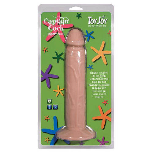 Телесный фаллоимитатор на присоске Toy Joy Captain cock 3006009871 (21,5 см)