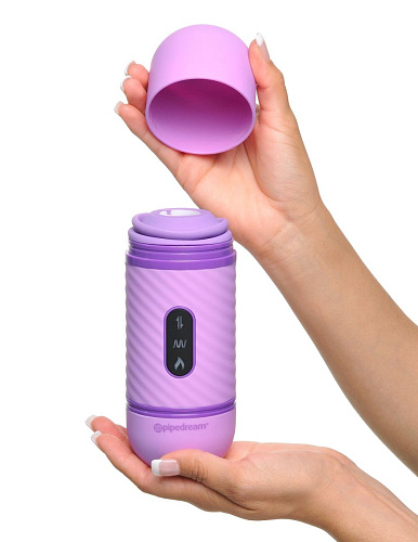 Фиолетовый автоматический вибромассажёр с функцией поступательных движений Pipedream Love Thrust-Her PD4926-12