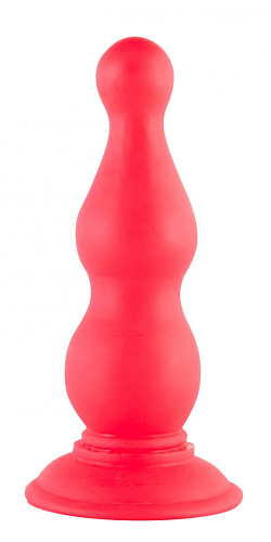 Красная фигурная анальная втулка ToyFa 901332-9 (15 см)