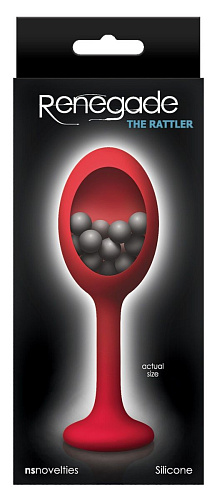 Красная анальная пробка с шариками внутри NS Novelties Rattler NSN-1107-36 (12,7 см)