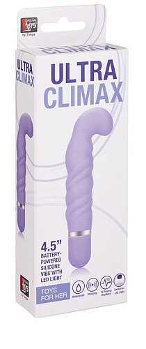 Фиолетовый изогнутый вибратор Dream Toys NEON ULTRA CLIMAX PURPLE 20547 (11 см)