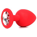 Красная анальная пробка с прозрачным кристаллом Bior toys SF-70602-01 (9,5 см)