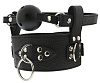 Чёрный кляп-шар с отверстиями и ошейником Dream Toys BREATHABLE BALL GAG WITH COLLAR 21326