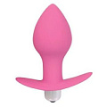 Розовая коническая анальная вибровтулка с ограничителем Bior toys ST-40169-6 (8 см)