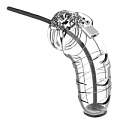 Прозрачным мужской пояс верности со стимулятором уретры Shots Media BV Cock Cage Model 17 Chastity 5.5 MCG017TRA