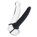 Насадка на пенис для двойного проникновения в чёрном цвете California Exotic Novelties Silicone Love Rider Dual Penetrator SE-1515-20-3 (14 см)