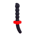 Чёрный двусторонний вибромассажёр для анальной стимуляции Dream Toys MENZSTUFF ASS DAGGER KNOTTED 20900 (30 см)