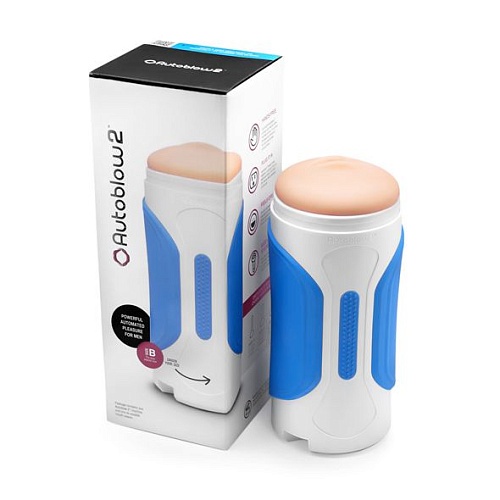 Бело-голубой мастурбатор Autoblow AUTOBLOW 2 MASTURBATOR SLEEVE C E25458