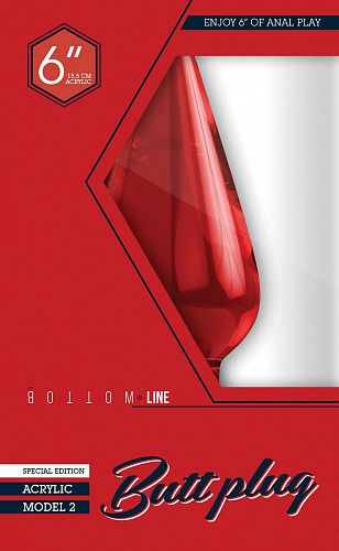 Красный анальный стимулятор Shots Media BV Bottom Line 6 Model 2 Acrylic Red BTM007ACR (15,5 см)