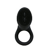 Чёрное эрекционное кольцо со стимулятором клитора с вибрацией Baile BI-210147-1