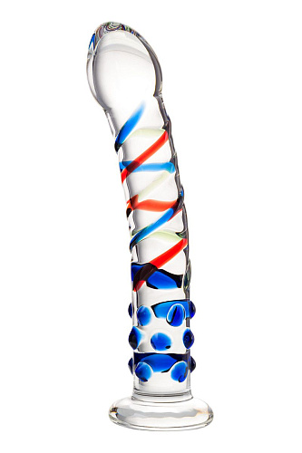 Стеклянный прозрачный фаллос с различным рельефом Sexus 912076
