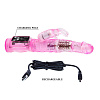Розовый вибратор-ротатор Baile Jelly vibrator with pearls BW-037030-0101 (21,5 см)