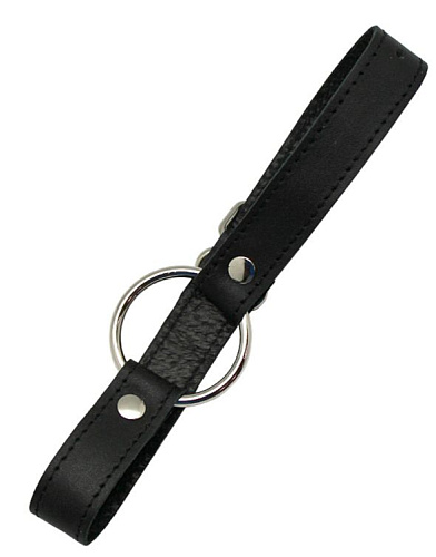 Чёрный кляп-расширитель с металлическим кольцом Подиум Р44