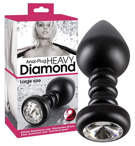 Анальная втулка чёрного цвета Orion Diamond Plug L 0509531 (10 см)