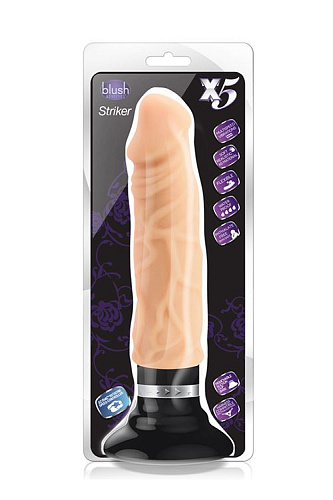 Телесный вибратор-реалистик без мошонки с присоской Blush Novelties X5 Plus Striker BL-56203 (25,4 см)