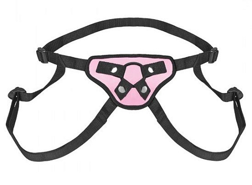 Чёрно-розовые трусики для страпона Lux Fetish LF1372-PNK