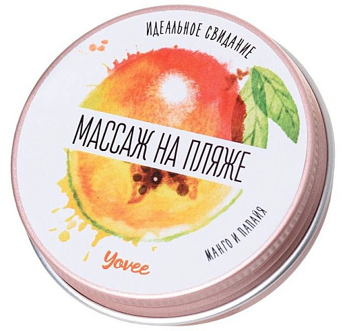 Массажная свеча с ароматом манго и папайи ToyFa «Массаж на пляже» 722002