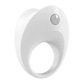 Белое эрекционное кольцо с вибрацией OVO B10 WHITE