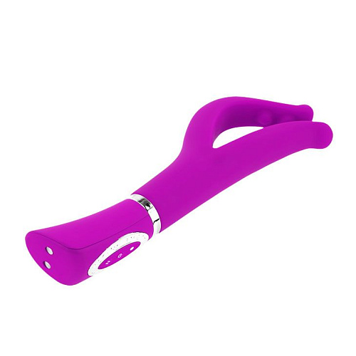 Лиловый многофункциональный силиконовый вибратор Baile Basil BI-014235 (25 см)