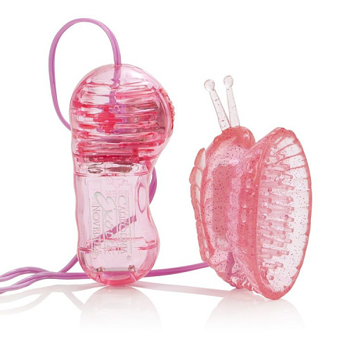 Розовая вибрирующая помпа для клитора California Exotic Novelties Butterfly Clitoral Pump SE-0612-04-3