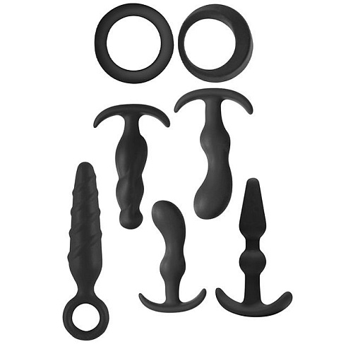 Набор для анальной стимуляции в чёрном цвете Dream Toys MENZSTUFF PLEASURE SET 21244