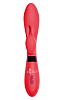 Красный вибратор с клиторальным зайчиком Indeep Yonce 7702-01indeep (20,5 см)
