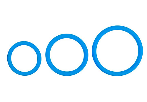 Набор из 3 голубых эрекционных колец EDC Wholesale Cock Ring Set ET229BLU