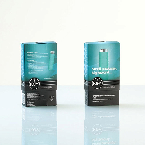 Голубой минивибромассажёр с ребристой поверхностью Jopen Charms Silk Blue JO-8040-20-3